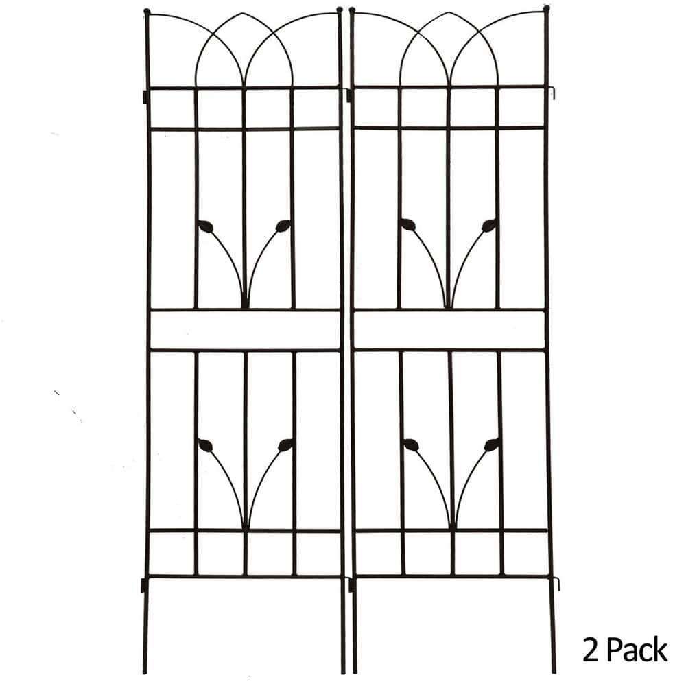 2-Pack 71 in. x 17.7 in. Metal Garden Trellis Outdoor Rustproof Flower Support for Climbing Plants, Black price history on PriceWatchPro