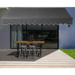 Aleko 13 Ft Manual Patio Retractable Awning 120 In Projection In Black Aw13x10bk81 Hd The Home Depot
