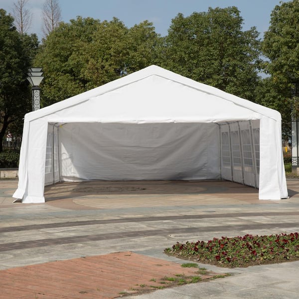 optocht escaleren Ontmoedigd zijn Outsunny 32 ft. x 20 ft. Large Outdoor Canopy Party Tent with Removable  Protective Sidewalls and Versatile Uses, White 100110-047W - The Home Depot