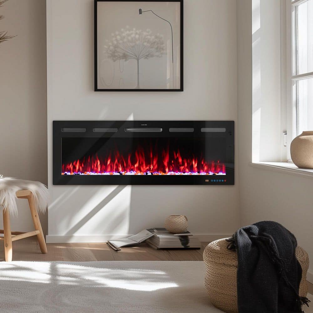 60 in. Electric Fireplace Inserts,Wall Mounted,w/Adjustable Flame Color,App Control,Thermostat and 9H Timer,5.5 in.Width price history on PriceWatchPro