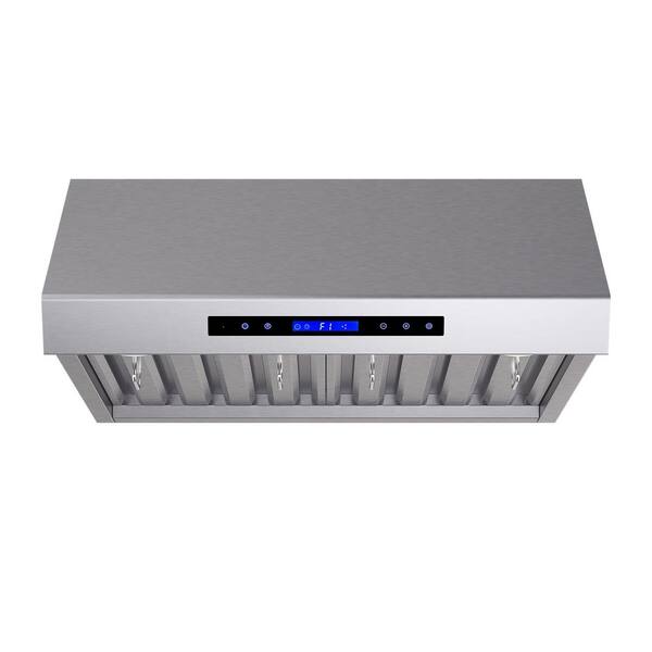 thumbnail image 2 of 30-Inch Ducted Wall Mount Range Hood - Stainless Steel, LED Light, Permanent Filter (Open Box) 2 of 6