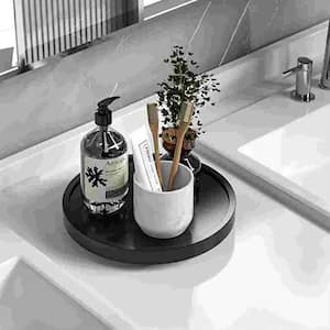 Dyiom Bathroom Organizer Countertop, 2-Pack of Bathroom Counter Organizer Decorative Tray Cosmetic Organizer, Black