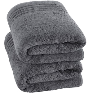 Jumbo Large Bath Sheets Towels 2-Pack Soft and Absorbent, Premium Quality 100% Cotton Towels (Cool Grey, Bath Sheet)