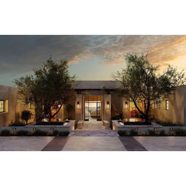 4.5-Watt 3000K Black Hardwired Integrated LED Wall or Step Light