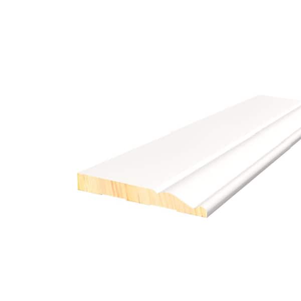 9/16 in. D x 4-1/4 in. W x 96 in. L Primed Pine Finger Joint Wood Baseboard Moulding
