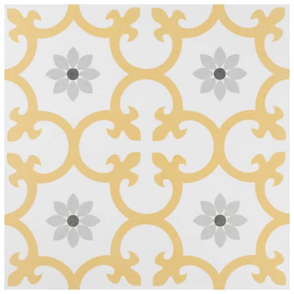 Merola Tile Daria Dandelion 9-3/4 in. x 9-3/4 in. Porcelain Floor and Wall Tile (10.88 sq. ft./Case)