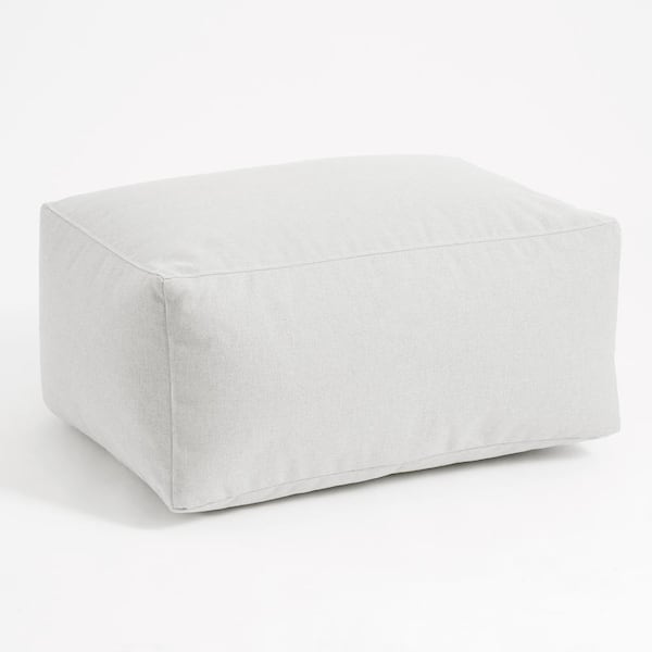 SORRA HOME 34 in. x 24 in. x 15.5 in. Sailcloth Salt Modular Seating Bean Ottoman