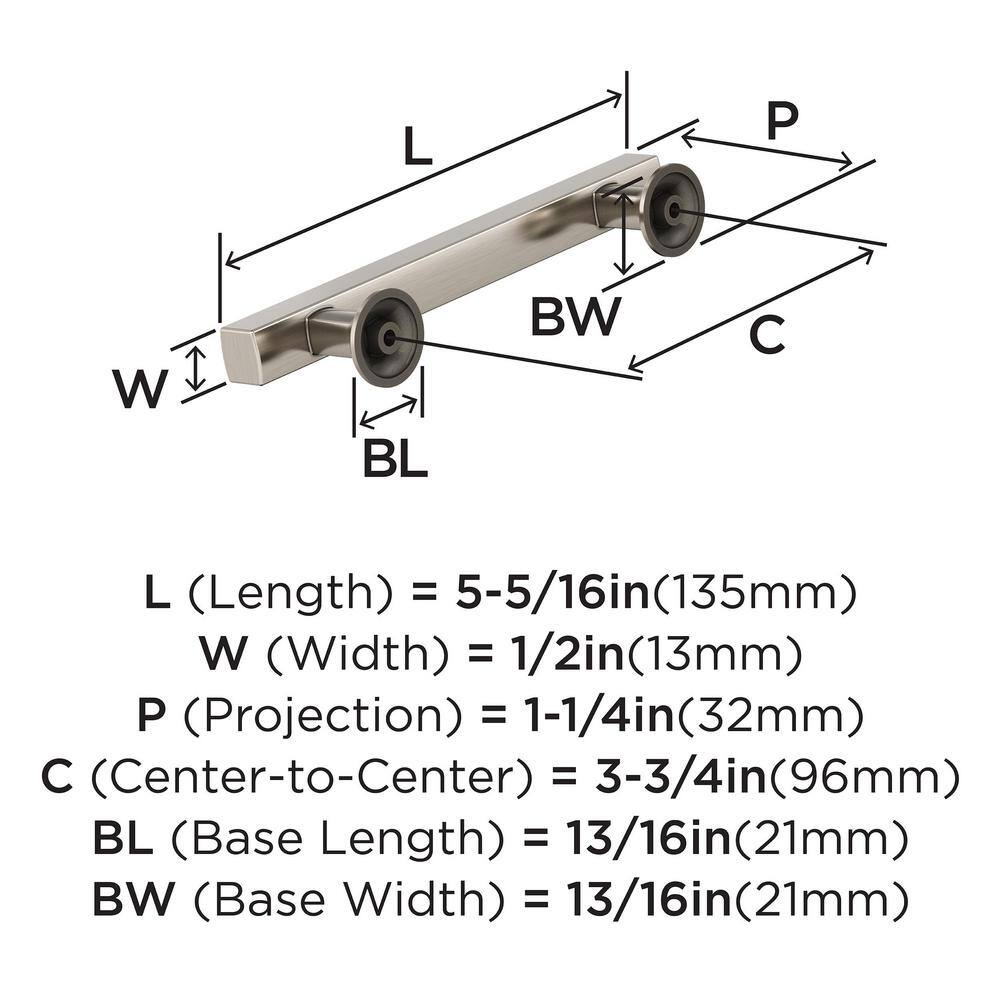 Satin Nickel 3-3/4 inch Modern Cabinet Drawer Pull