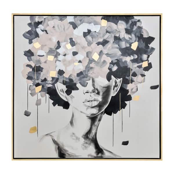Liv & Skye Gold Framed Idyll Woman Gold Leaf Canvas Art Print 71 in. x 71 in.