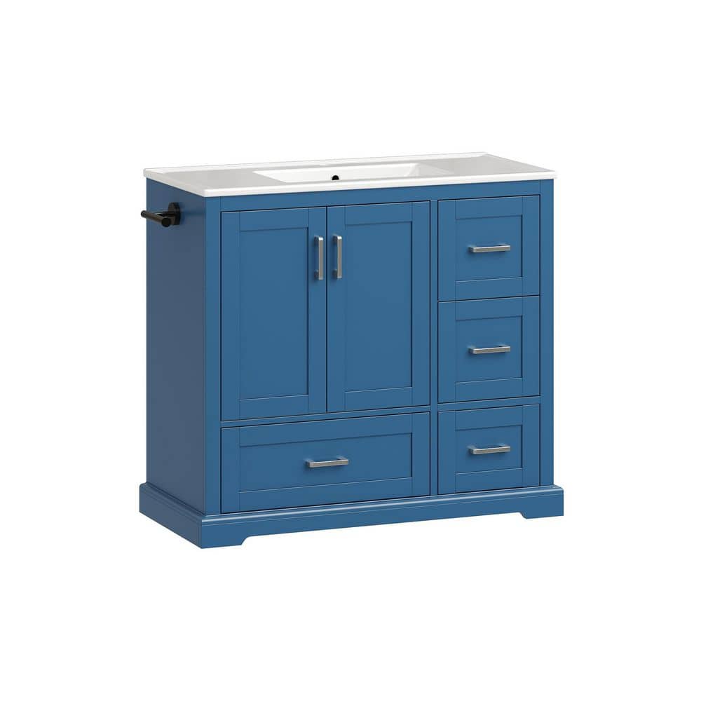 42 in. Navy Blue Bath Vanity with Vessel Bathroom Sink  4 Drawers , Soft-Close Doors with Inner Shelves price history on PriceWatchPro