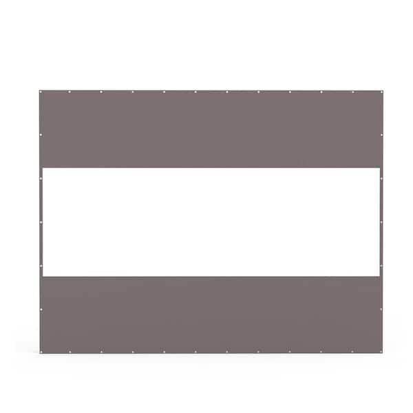 12.9 ft. x 9.9 ft. Gray Side Wall PVC Curtain with UV-Resistant and Waterproof Protection