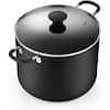 Cook N Home 10.5 qt. Hard-Anodized Aluminum Nonstick Stock Pot in Black  with Glass Lid 02657 - The Home Depot