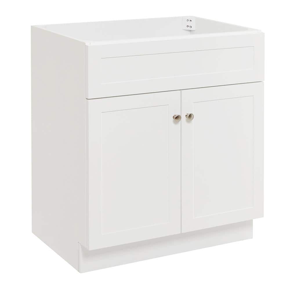 Hamlet 30" White Solid Wood Freestanding Bathroom Vanity Cabinet