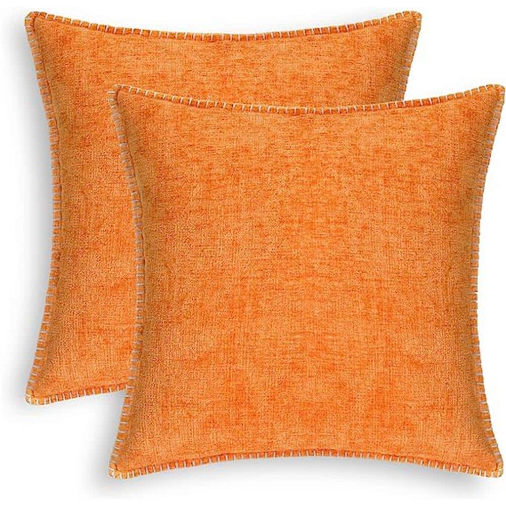 Outdoor Throw Pillow Cases Cotton Thread Stitching Edges Solid Dyed Soft Ch