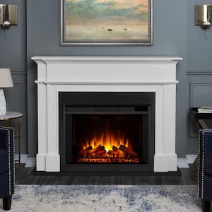 Harlan Grand 55 in. Electric Fireplace in White