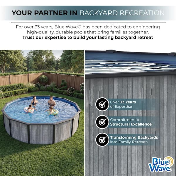 Blue Wave San Pedro 18 ft. Round 52 in. Deep Above Ground Pool