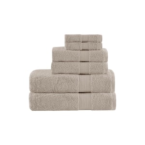 Organic 6-Piece Tan Cotton Bath Towel Set