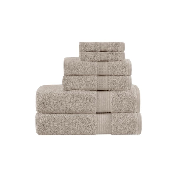 Madison Park Organic 6-Piece Tan Cotton Bath Towel Set