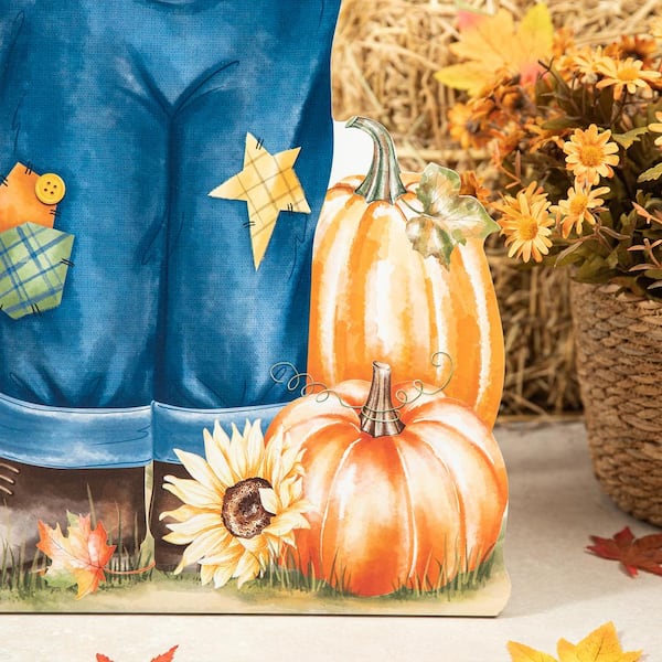 30H Fall Wooden Painted Scarecrow Porch Décor The Holiday Aisle