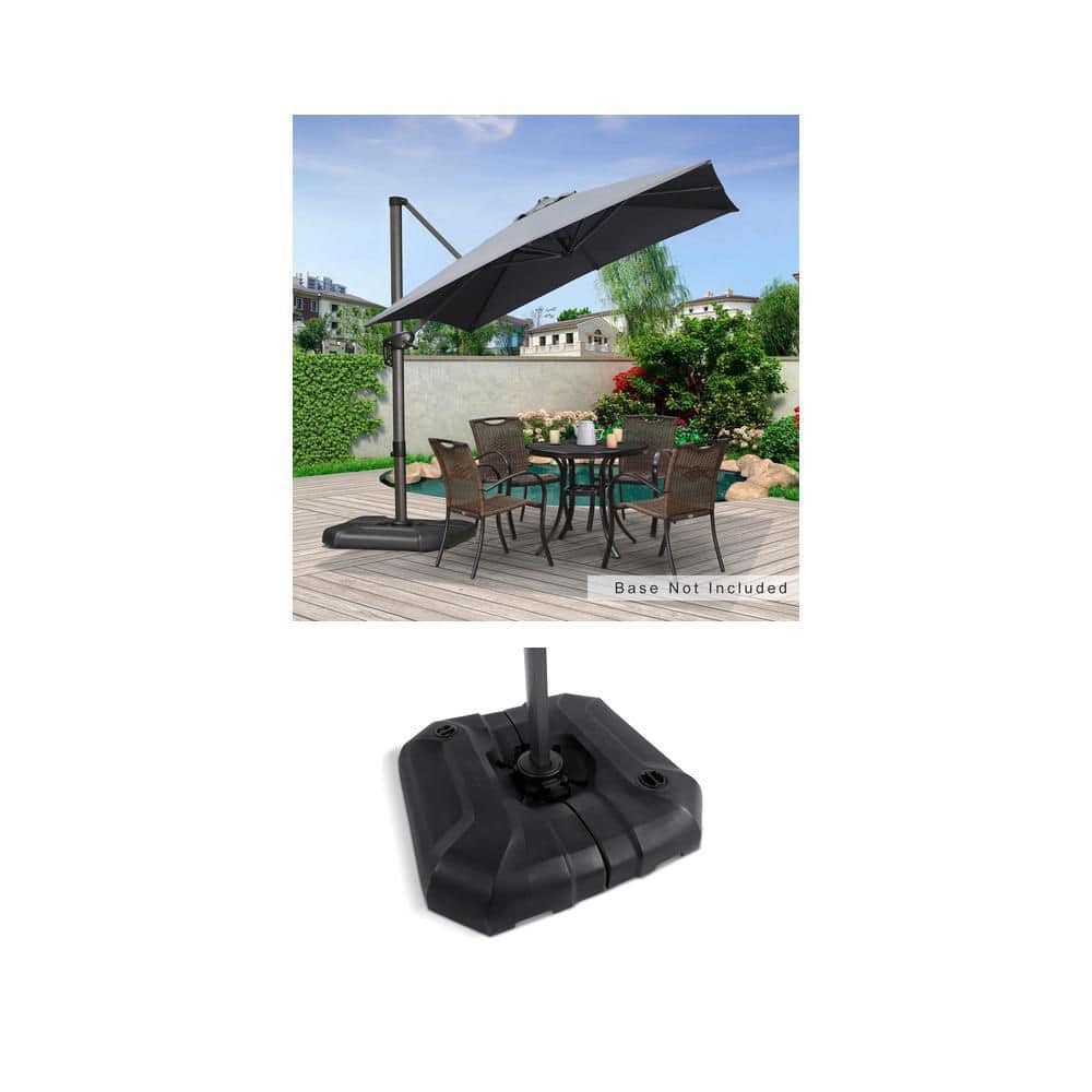 8 ft aluminum square cantilever offset patio umbrella in midnight PURPLE LEAF 8 ft. Square Aluminum UV-Resistant Outdoor Cantilever Offset  360° Rotation Patio Umbrella in Light Gray PPL04XHS08-LG