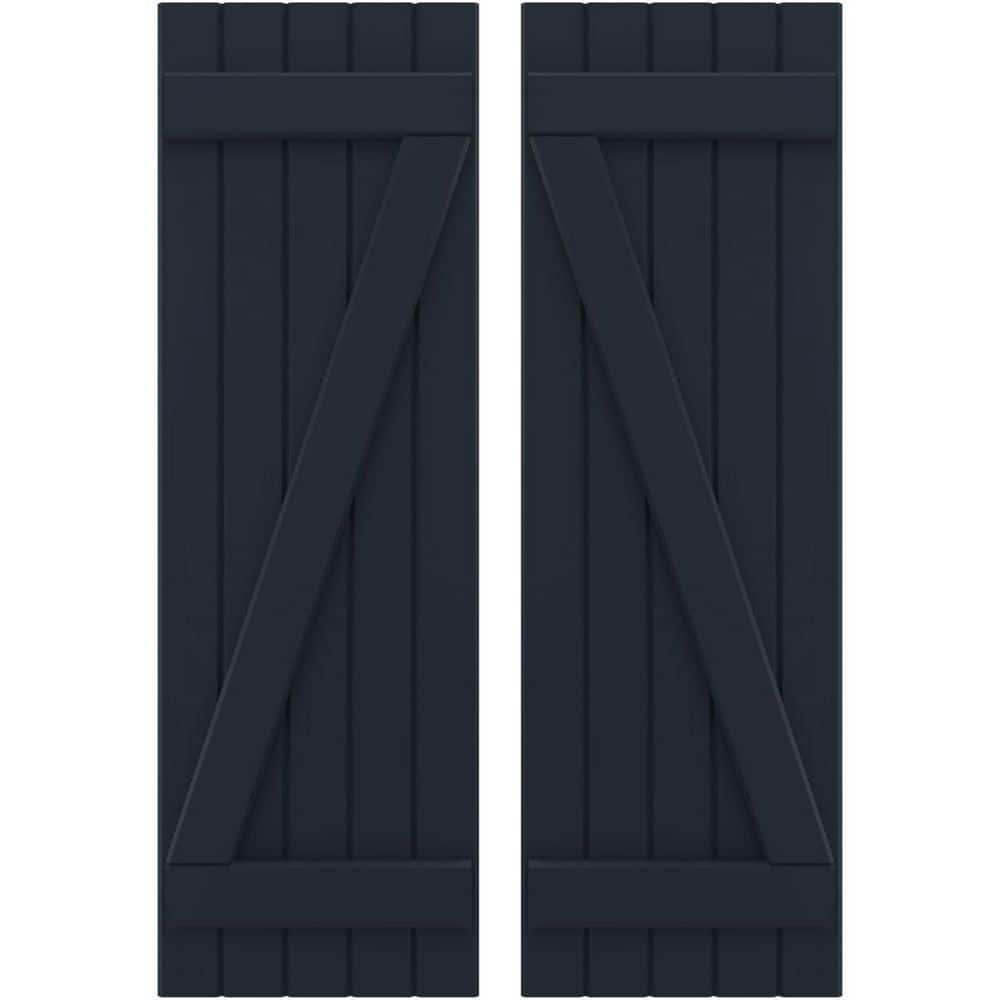 17-1/2-in W x 61-in H Americraft 5 Board Real Wood Joined Board and Batten Shutters w/Z-Bar Starless Night Blue price history on PriceWatchPro