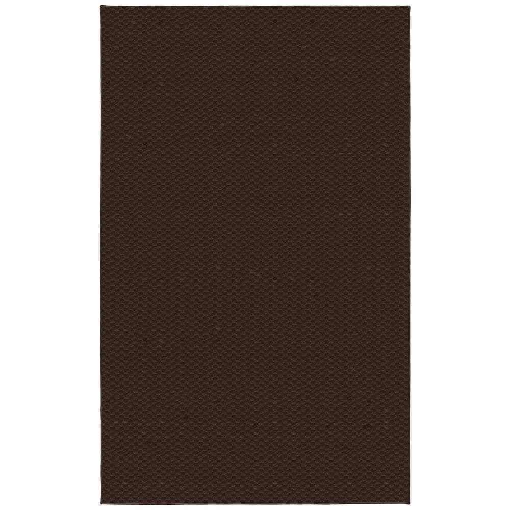 Mocha Tufted Medallion Synthetic Round Rug