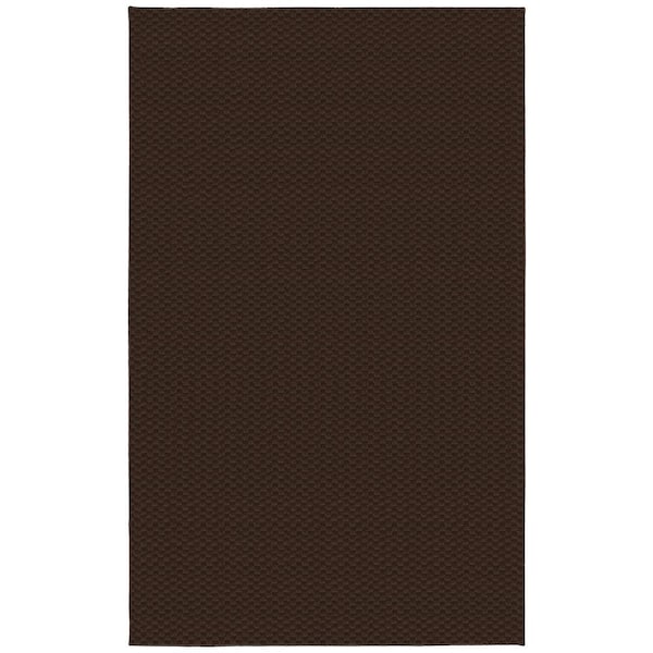 Garland Rug Medallion Mocha 3 ft. x 5 ft. Casual Tuffted Solid Color Checkerd Polypropylene Area Rug