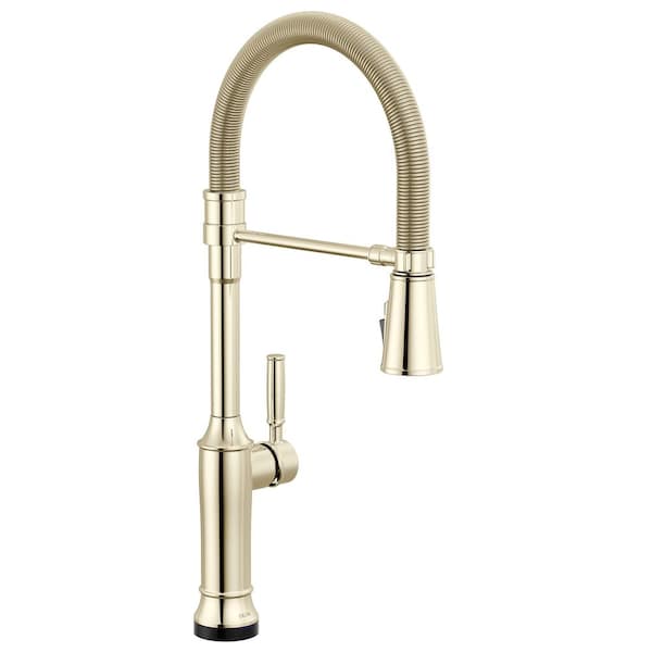 Renaldi Touch2O Spring Spout Polished Nickel 23.13 in. H Pull Down Sprayer Kitchen Faucet 360° Spout Swivel