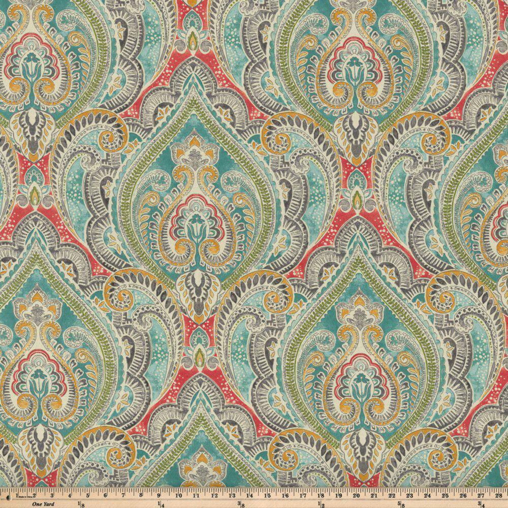 Set of 2 Paisley Outdoor Throw Pillows in Multicolor