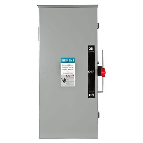 Siemens General Duty Double Throw 100 Amp 240-Volt 3-Pole Outdoor Non-Fusible Safety Switch with Neutral