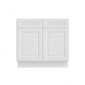 36 in. W x 21 in. D x 34.5 in. H Ready to Assemble Bath Vanity Cabinet without Top in Raised Panel White