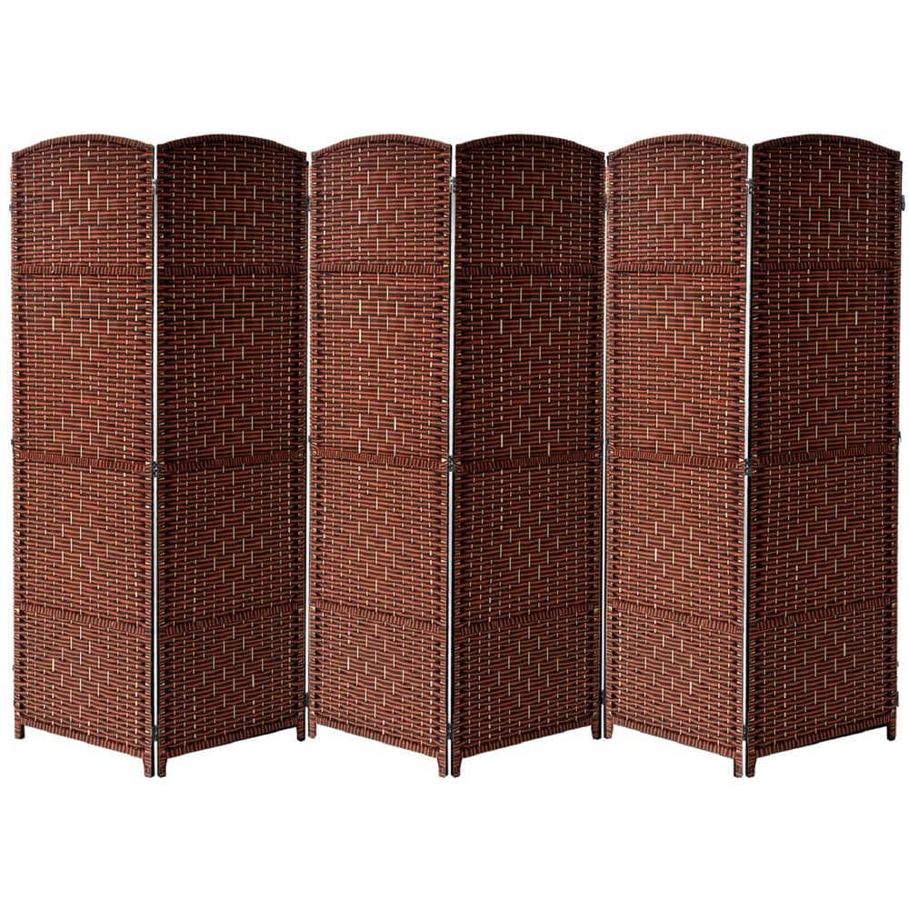 6-Panel Room Divider 6 ft. Tall, Double Hinged Privacy Screen Panels, Parti