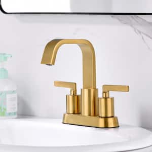 4 in. Centerset 2-Handle Bathroom Faucet in Brushed Gold