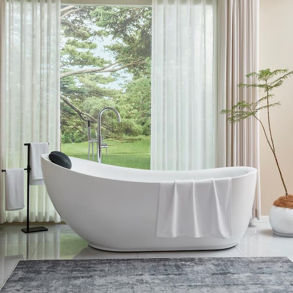 Vanity Art Belfort 71 in. Acrylic Flatbottom Freestanding Bathtub