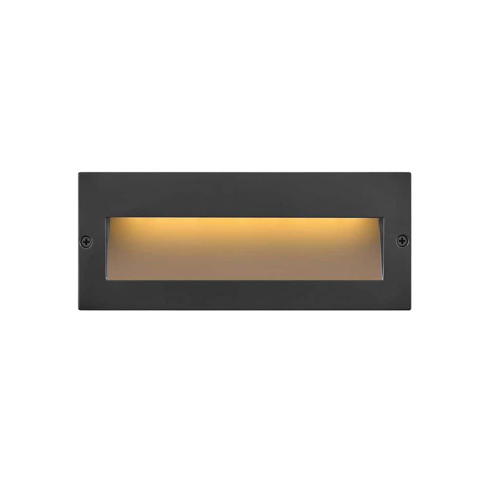 Satin Black Integrated LED Outdoor Step Light with Etched Lens