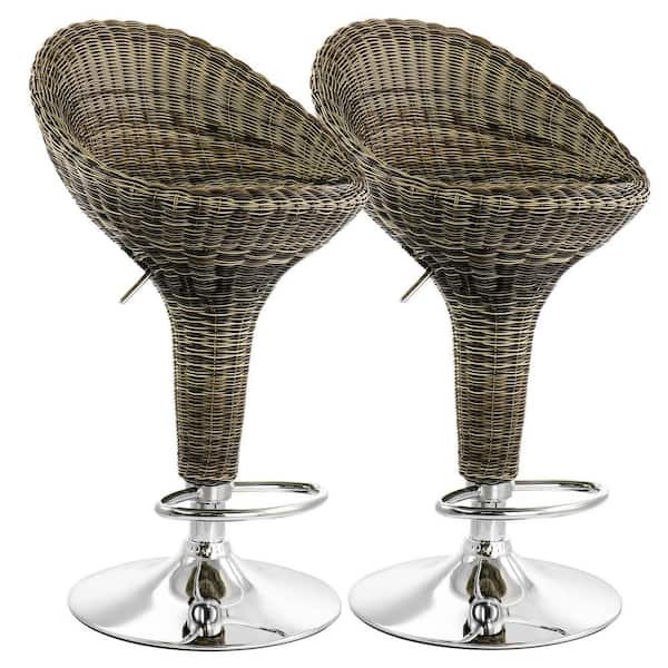 Low back wicker online bar stools