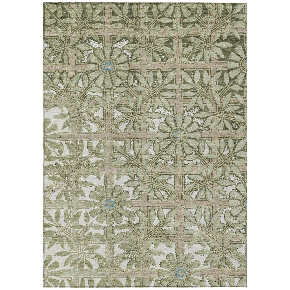 Chantille Machine Washable Indoor/Outdoor Abstract ACN2775 Celery 5 ft. x 7 ft. 6 in. Area Rug price history on PriceWatchPro