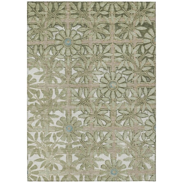 Chantille Machine Washable Indoor/Outdoor Abstract ACN2775 Celery 9 ft. x 12 ft. Area Rug