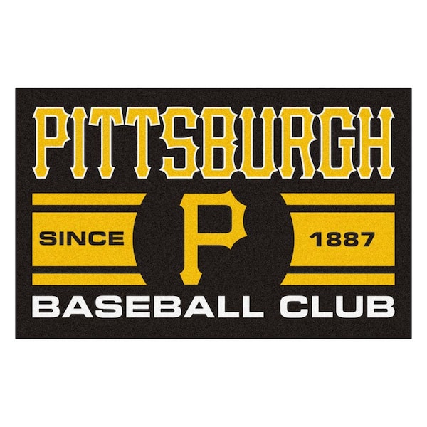 FANMATS MLB Pittsburgh Pirates Black 2 ft. x 2 ft. Round Area Rug 18147 -  The Home Depot