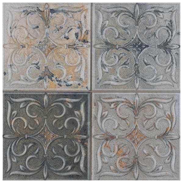 Merola Tile Antigua Lis Mix 12-7/8 in. x 12-7/8 in. Porcelain Wall Take Home Tile Sample