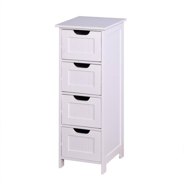 Maincraft 11.8 in. W x 11.8 in. D x 32.3 in. H White MDF Freestanding Bathroom Storage Linen Cabinet