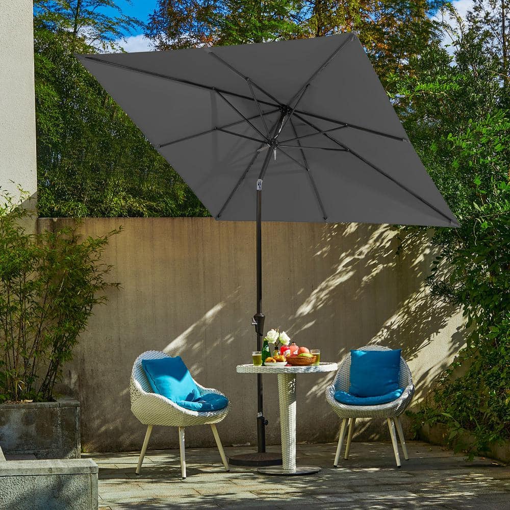 8.5 ft. x 8.5 ft. Steel Anti-UV Polyester Fabric Market Tilt Patio Umbrella in Gray price history on PriceWatchPro