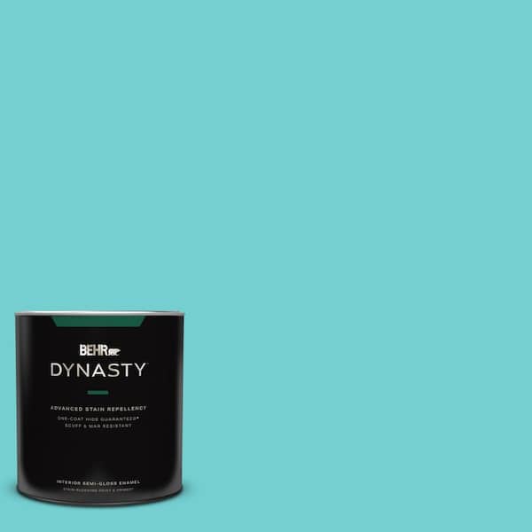 BEHR DYNASTY 1 qt. #P460-3 Soft Turquoise Semi-Gloss Enamel Interior Stain-Blocking Paint and Primer