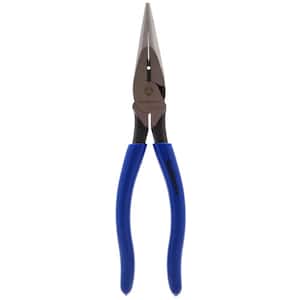 8 in. Heavy-Duty Long-Nose Pliers with Side Cutter, Stripper and Dipped Handles