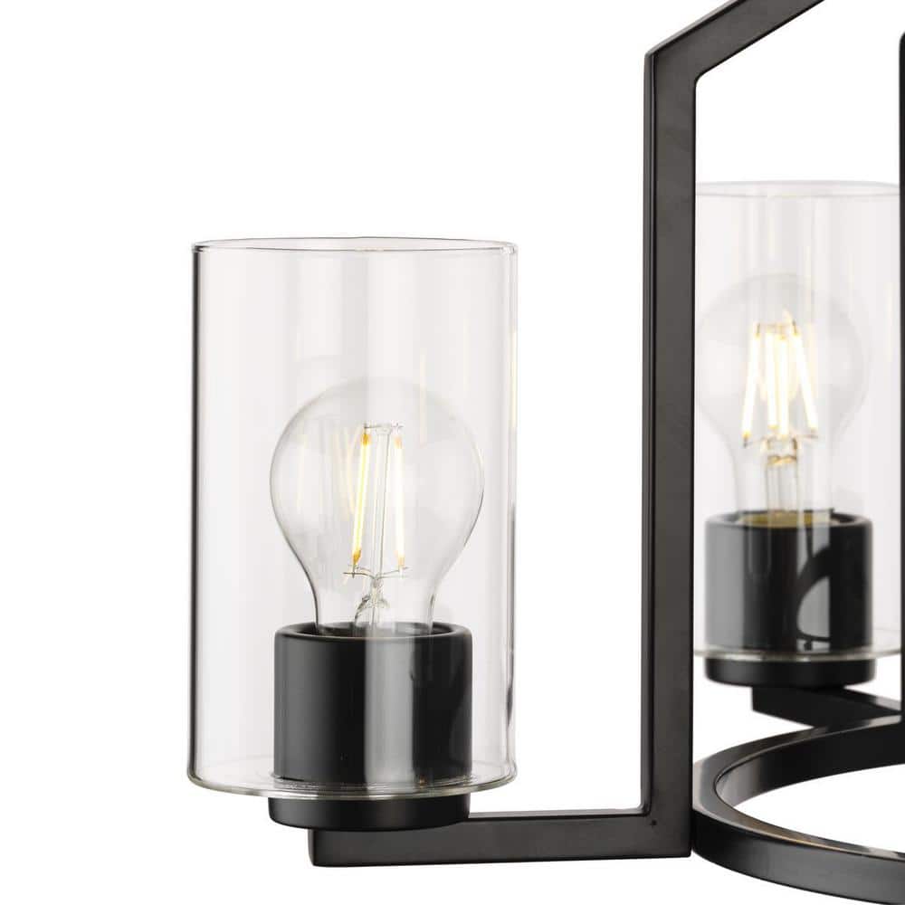Goodwin Matte Black 5-Light Chandelier with Clear Glass Shades