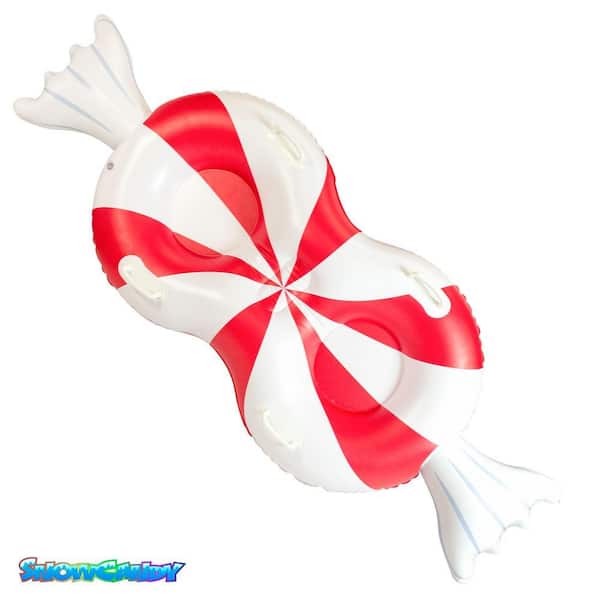 SnowCandy 2-Person Peppermint Inflatable Snow Tube