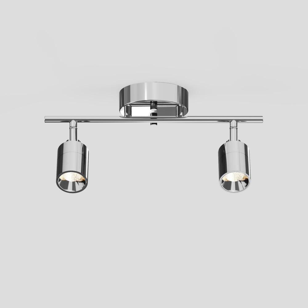Shura Chrome 2-Light Track Light with Rotatable Heads, Integrated LED Bulbs, 15 in. Track Lighting Kit 3000k, 1120 Lumen price history on PriceWatchPro