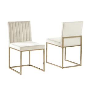 Jacobsen Cream Velvet Armless Chairs (Set of 2)