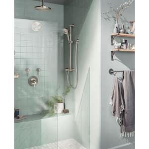 8.75 in. Wall Mount Shepherd's Hook Shower Arm, Brushed Nickel with Flange Included