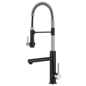 Artec Pro Single-Handle Pull-Down Sprayer Kitchen Faucet and Pot Filler in Spot Free Stainless Steel Matte Black